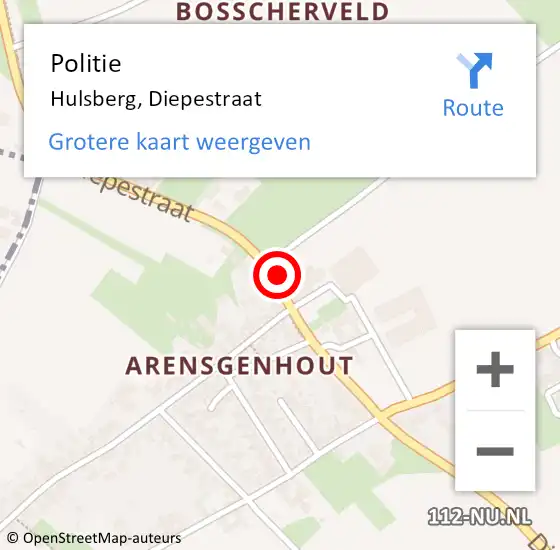 Locatie op kaart van de 112 melding: Politie Hulsberg, Diepestraat op 16 augustus 2024 11:31