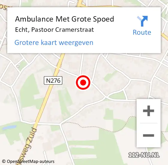 Locatie op kaart van de 112 melding: Ambulance Met Grote Spoed Naar Echt, Pastoor Cramerstraat op 16 augustus 2024 11:36