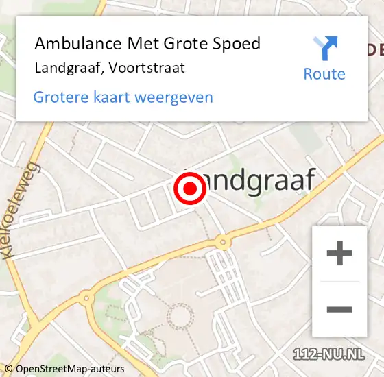 Locatie op kaart van de 112 melding: Ambulance Met Grote Spoed Naar Landgraaf, Voortstraat op 16 oktober 2014 13:56