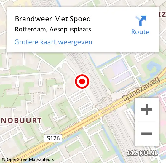 Locatie op kaart van de 112 melding: Brandweer Met Spoed Naar Rotterdam, Aesopusplaats op 16 augustus 2024 12:23