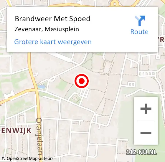 Locatie op kaart van de 112 melding: Brandweer Met Spoed Naar Zevenaar, Masiusplein op 16 augustus 2024 12:38