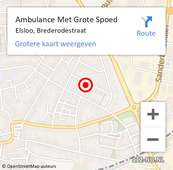 Locatie op kaart van de 112 melding: Ambulance Met Grote Spoed Naar Elsloo, Brederodestraat op 17 oktober 2013 19:41