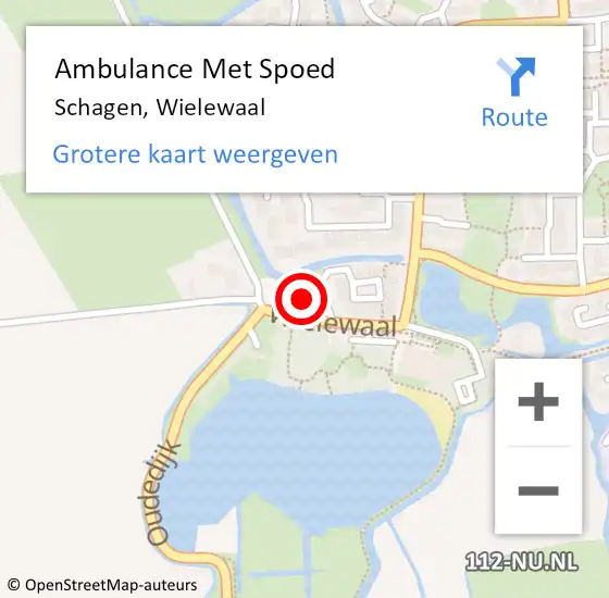 Locatie op kaart van de 112 melding: Ambulance Met Spoed Naar Schagen, Wielewaal op 16 augustus 2024 14:11