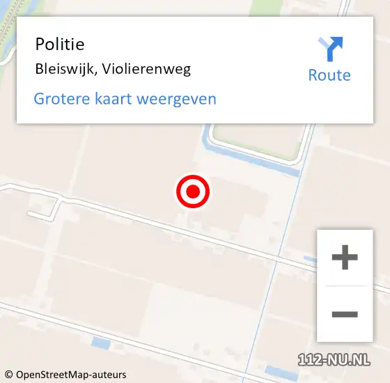 Locatie op kaart van de 112 melding: Politie Bleiswijk, Violierenweg op 16 augustus 2024 15:21