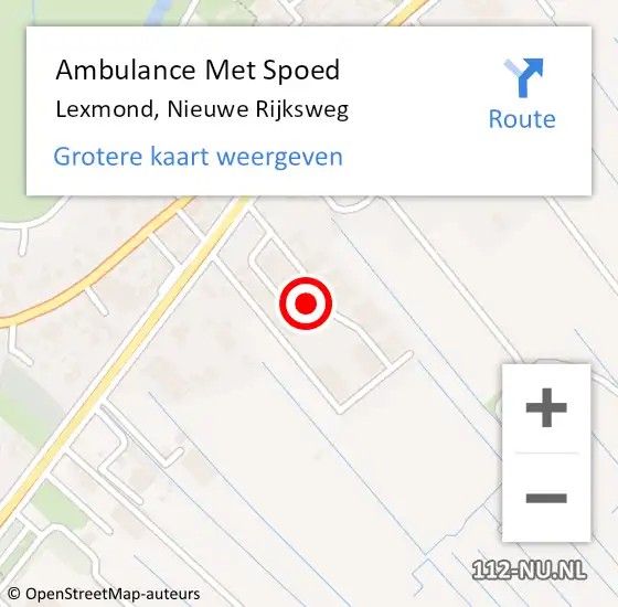 Locatie op kaart van de 112 melding: Ambulance Met Spoed Naar Lexmond, Nieuwe Rijksweg op 16 augustus 2024 15:35