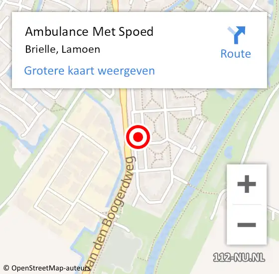 Locatie op kaart van de 112 melding: Ambulance Met Spoed Naar Brielle, Lamoen op 16 augustus 2024 16:27