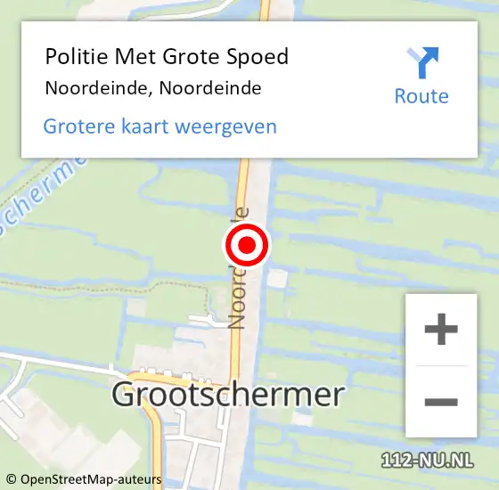 Locatie op kaart van de 112 melding: Politie Met Grote Spoed Naar Waddinxveen, Noordeinde op 16 augustus 2024 16:40