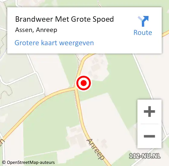 Locatie op kaart van de 112 melding: Brandweer Met Grote Spoed Naar Assen, Anreep op 16 augustus 2024 16:51