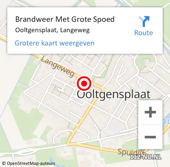 Locatie op kaart van de 112 melding: Brandweer Met Grote Spoed Naar Ooltgensplaat, Langeweg op 16 augustus 2024 16:57