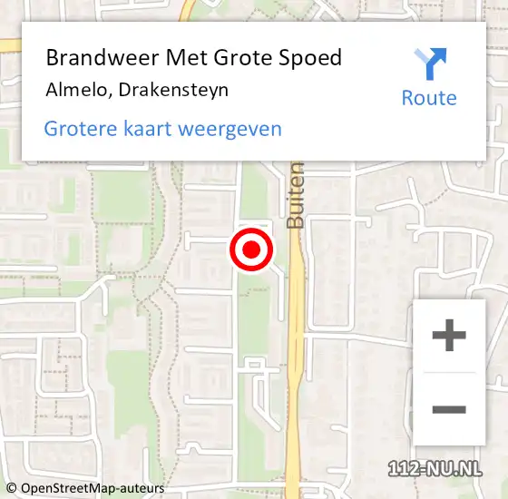 Locatie op kaart van de 112 melding: Brandweer Met Grote Spoed Naar Almelo, Drakensteyn op 16 augustus 2024 17:11