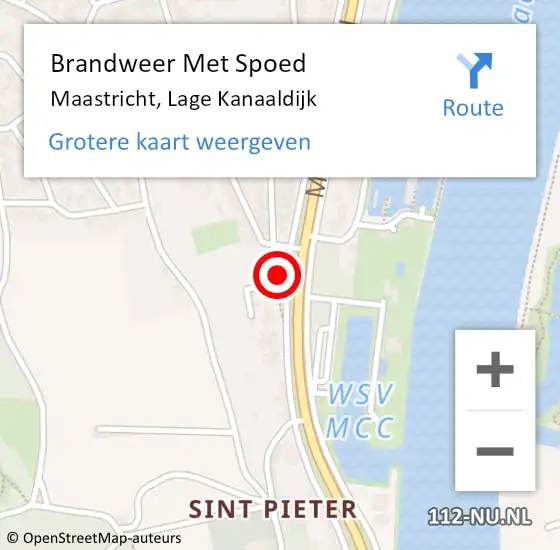 Locatie op kaart van de 112 melding: Brandweer Met Spoed Naar Maastricht, Lage Kanaaldijk op 16 augustus 2024 17:33