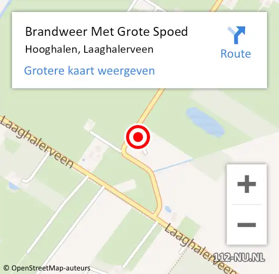 Locatie op kaart van de 112 melding: Brandweer Met Grote Spoed Naar Hooghalen, Laaghalerveen op 16 augustus 2024 18:26