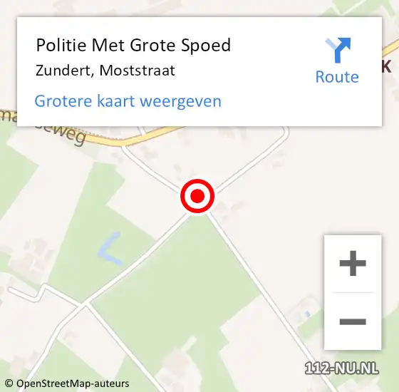 Locatie op kaart van de 112 melding: Politie Met Grote Spoed Naar Zundert, Moststraat op 16 augustus 2024 19:18