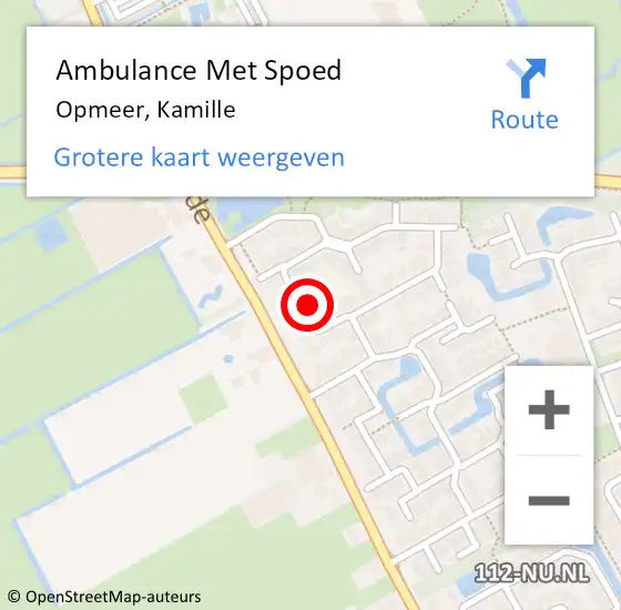 Locatie op kaart van de 112 melding: Ambulance Met Spoed Naar Opmeer, Kamille op 16 augustus 2024 19:24