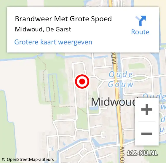 Locatie op kaart van de 112 melding: Brandweer Met Grote Spoed Naar Midwoud, De Garst op 16 augustus 2024 19:41