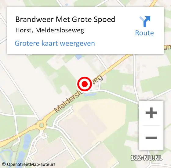 Locatie op kaart van de 112 melding: Brandweer Met Grote Spoed Naar Horst, Meldersloseweg op 16 augustus 2024 19:43