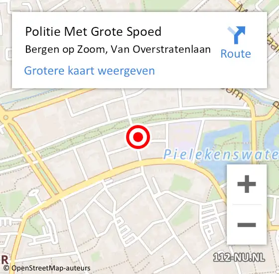 Locatie op kaart van de 112 melding: Politie Met Grote Spoed Naar Bergen op Zoom, Van Overstratenlaan op 16 augustus 2024 19:50