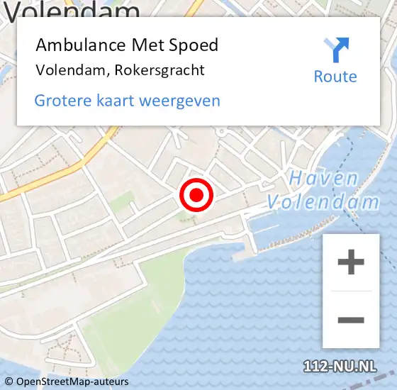 Locatie op kaart van de 112 melding: Ambulance Met Spoed Naar Volendam, Rokersgracht op 16 augustus 2024 20:09