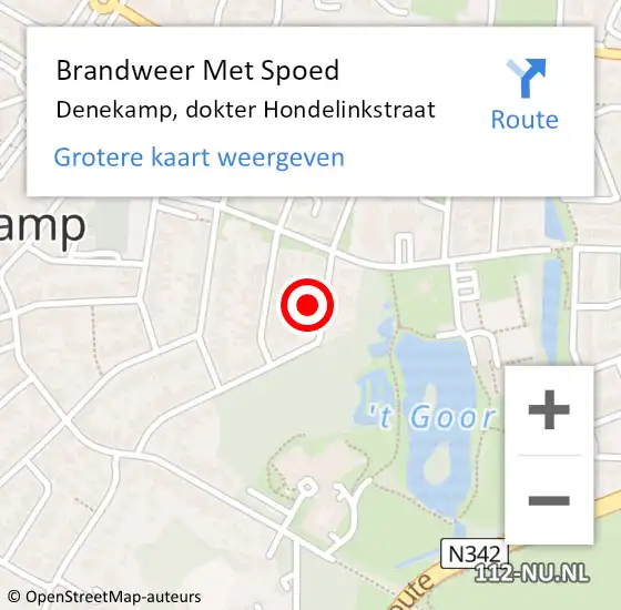 Locatie op kaart van de 112 melding: Brandweer Met Spoed Naar Denekamp, dokter Hondelinkstraat op 16 augustus 2024 23:00