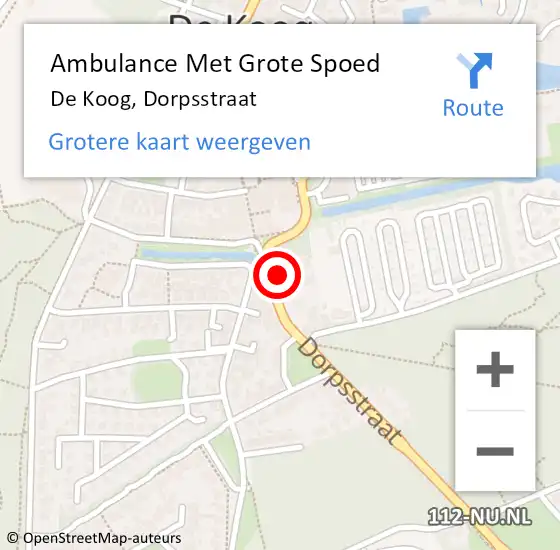 Locatie op kaart van de 112 melding: Ambulance Met Grote Spoed Naar De Koog, Dorpsstraat op 16 augustus 2024 23:07