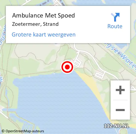 Locatie op kaart van de 112 melding: Ambulance Met Spoed Naar Zoetermeer, Strand op 16 augustus 2024 23:39