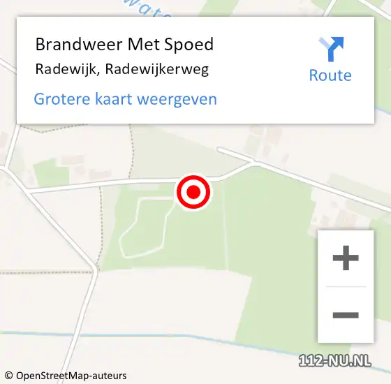 Locatie op kaart van de 112 melding: Brandweer Met Spoed Naar Radewijk, Radewijkerweg op 17 augustus 2024 00:18