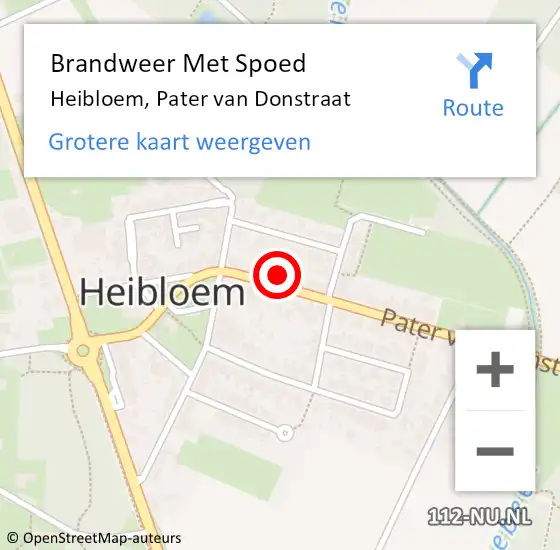 Locatie op kaart van de 112 melding: Brandweer Met Spoed Naar Heibloem, Pater van Donstraat op 17 augustus 2024 00:47