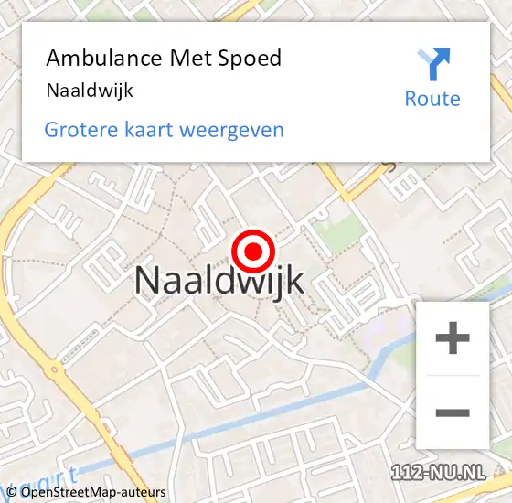 Locatie op kaart van de 112 melding: Ambulance Met Spoed Naar Naaldwijk op 17 augustus 2024 01:17