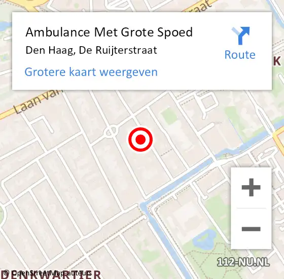 Locatie op kaart van de 112 melding: Ambulance Met Grote Spoed Naar De Lier, De Ruijterstraat op 17 augustus 2024 01:44