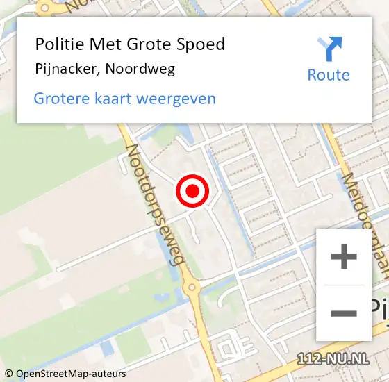 Locatie op kaart van de 112 melding: Politie Met Grote Spoed Naar Pijnacker, Noordweg op 17 augustus 2024 02:06