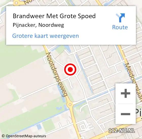 Locatie op kaart van de 112 melding: Brandweer Met Grote Spoed Naar Pijnacker, Noordweg op 17 augustus 2024 02:06