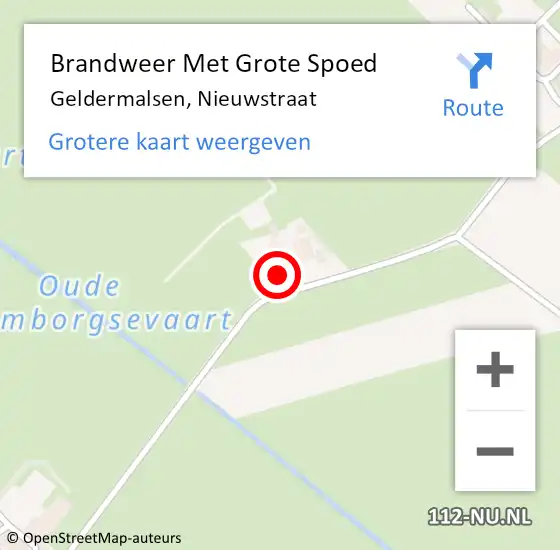 Locatie op kaart van de 112 melding: Brandweer Met Grote Spoed Naar Geldermalsen, Nieuwstraat op 17 augustus 2024 02:39