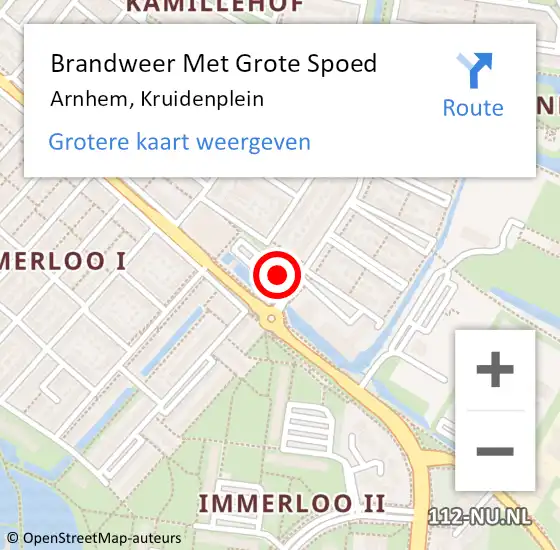 Locatie op kaart van de 112 melding: Brandweer Met Grote Spoed Naar Arnhem, Kruidenplein op 17 augustus 2024 05:06