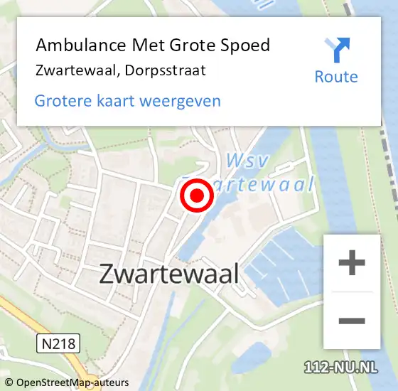 Locatie op kaart van de 112 melding: Ambulance Met Grote Spoed Naar Zwartewaal, Dorpsstraat op 17 augustus 2024 06:01