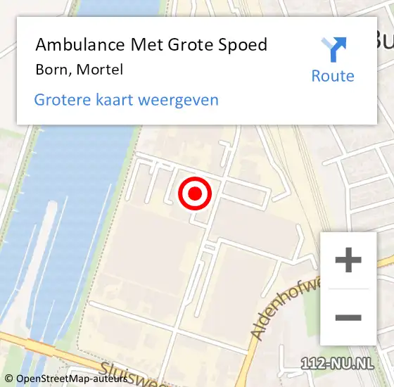 Locatie op kaart van de 112 melding: Ambulance Met Grote Spoed Naar Born, Mortel op 16 oktober 2014 15:23