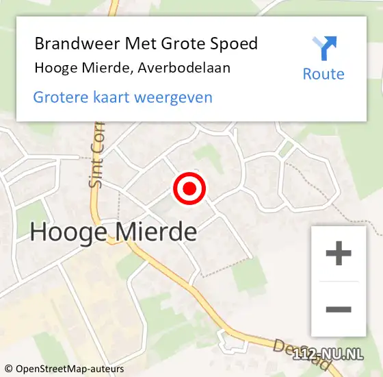 Locatie op kaart van de 112 melding: Brandweer Met Grote Spoed Naar Hooge Mierde, Averbodelaan op 17 augustus 2024 08:14