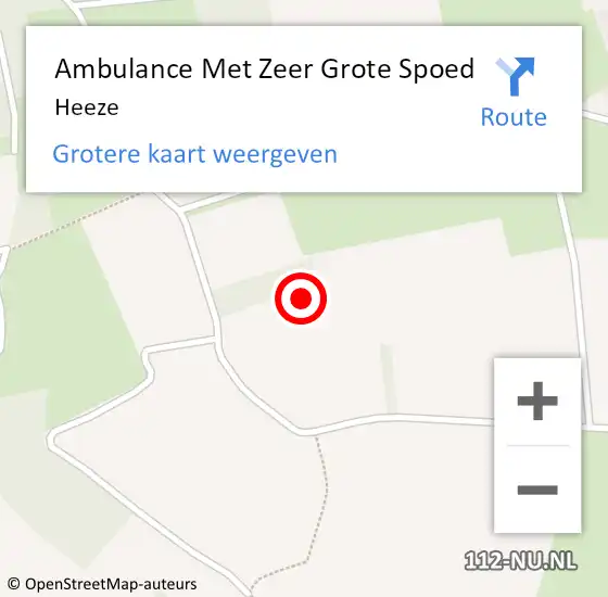 Locatie op kaart van de 112 melding: Ambulance Met Zeer Grote Spoed Naar Heeze op 17 augustus 2024 08:39