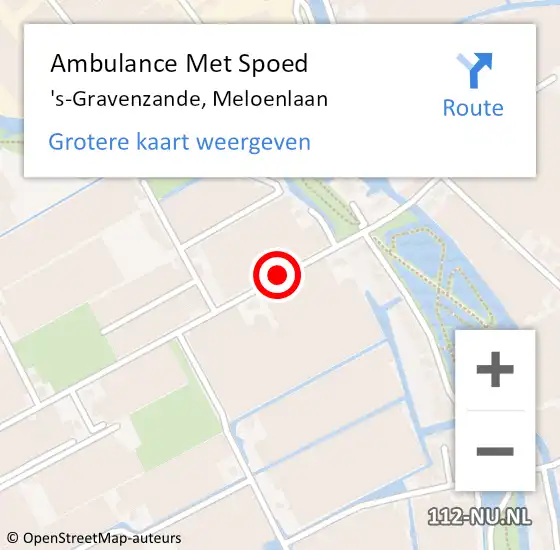 Locatie op kaart van de 112 melding: Ambulance Met Spoed Naar 's-Gravenzande, Meloenlaan op 17 augustus 2024 09:40