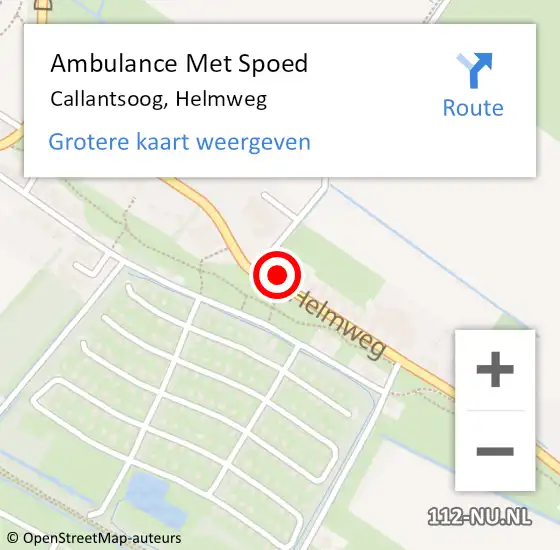 Locatie op kaart van de 112 melding: Ambulance Met Spoed Naar Callantsoog, Helmweg op 17 augustus 2024 09:59