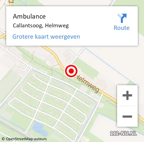 Locatie op kaart van de 112 melding: Ambulance Callantsoog, Helmweg op 17 augustus 2024 10:03