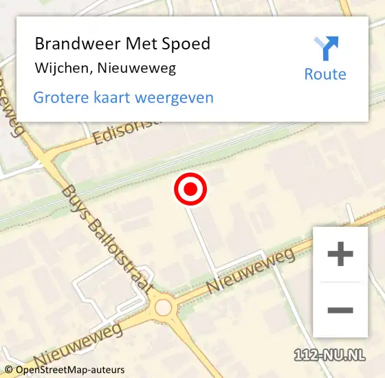 Locatie op kaart van de 112 melding: Brandweer Met Spoed Naar Wijchen, Nieuweweg op 17 augustus 2024 10:06