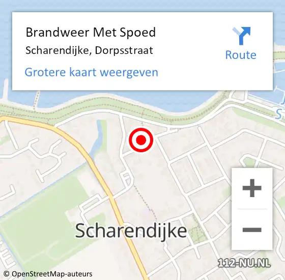 Locatie op kaart van de 112 melding: Brandweer Met Spoed Naar Scharendijke, Dorpsstraat op 16 oktober 2014 15:41