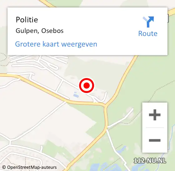 Locatie op kaart van de 112 melding: Politie Gulpen, Osebos op 17 augustus 2024 11:11