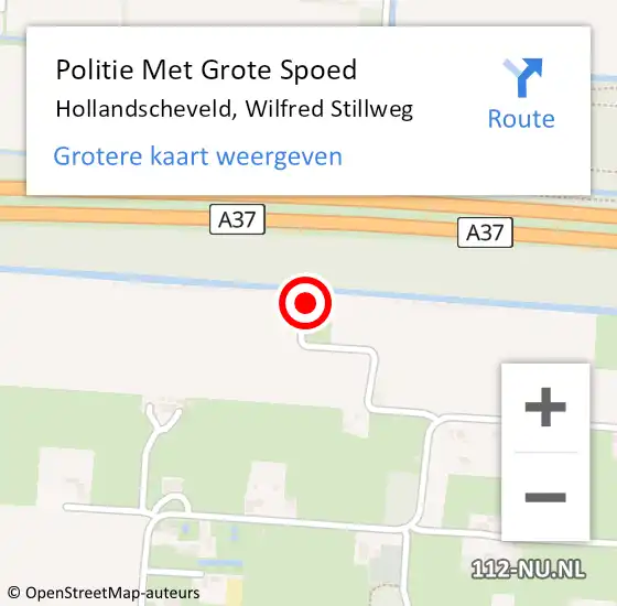 Locatie op kaart van de 112 melding: Politie Met Grote Spoed Naar Hollandscheveld, Wilfred Stillweg op 17 augustus 2024 11:18