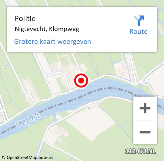 Locatie op kaart van de 112 melding: Politie Nigtevecht, Klompweg op 17 augustus 2024 12:14