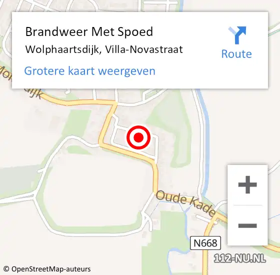 Locatie op kaart van de 112 melding: Brandweer Met Spoed Naar Wolphaartsdijk, Villa-Novastraat op 17 augustus 2024 12:26