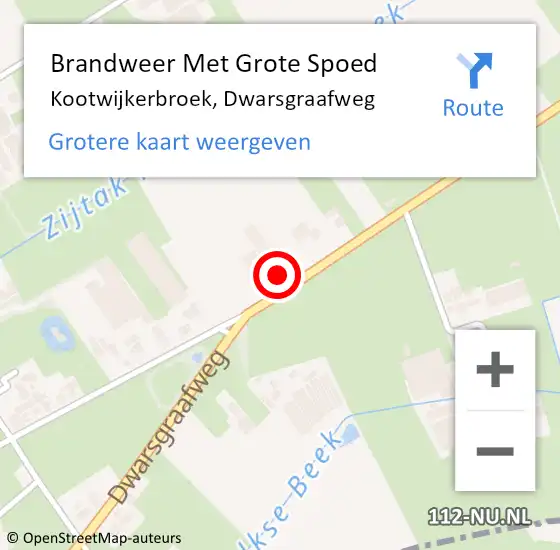 Locatie op kaart van de 112 melding: Brandweer Met Grote Spoed Naar Kootwijkerbroek, Dwarsgraafweg op 17 augustus 2024 12:26