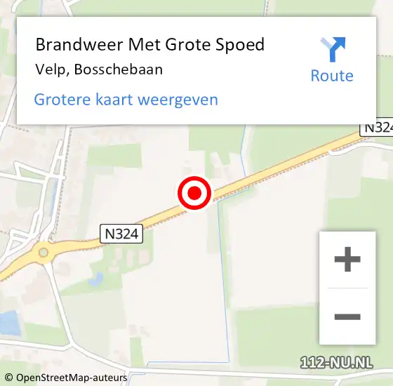 Locatie op kaart van de 112 melding: Brandweer Met Grote Spoed Naar Velp, Bosschebaan op 17 augustus 2024 13:46