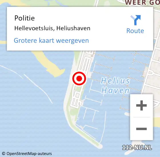 Locatie op kaart van de 112 melding: Politie Hellevoetsluis, Heliushaven op 17 augustus 2024 13:54