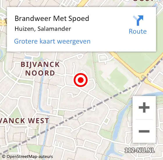 Locatie op kaart van de 112 melding: Brandweer Met Spoed Naar Huizen, Salamander op 17 augustus 2024 13:55